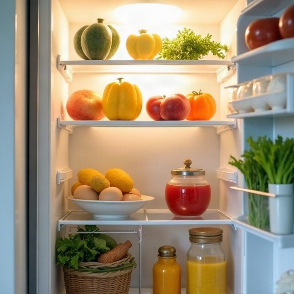 An open fridge being scanned
